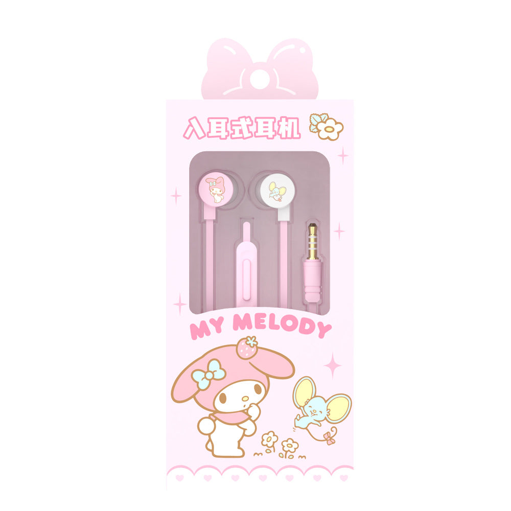 Kuromi Pacha Cute In-Ear Wired Headphones for Students