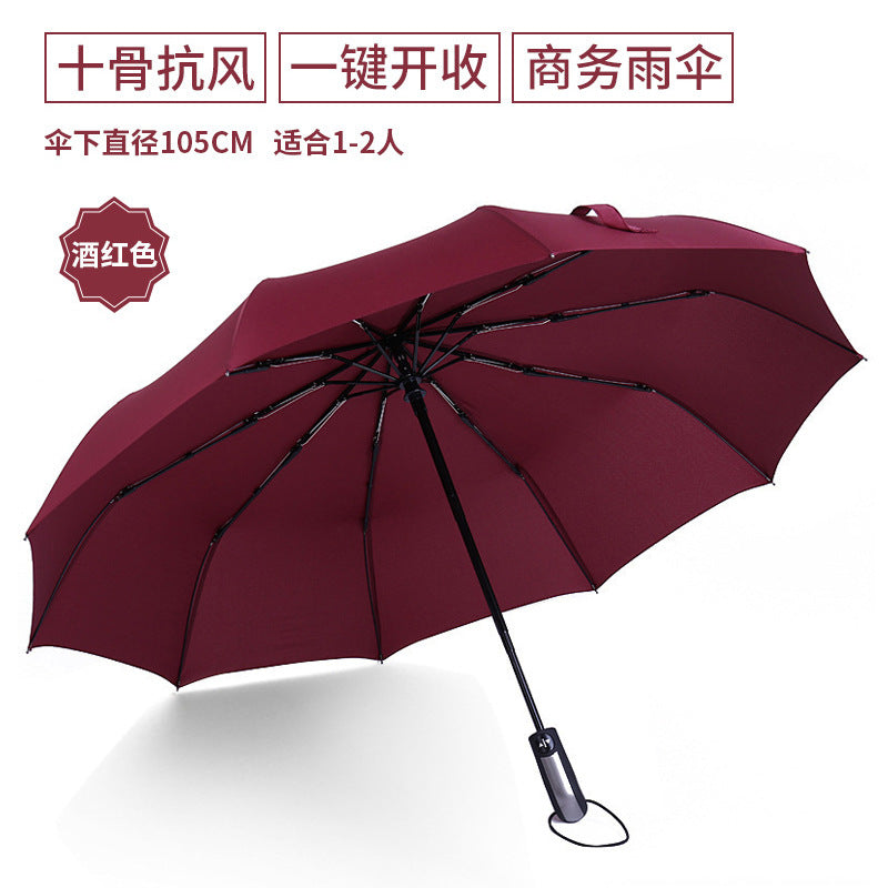 Automatic Folding Umbrella with Custom Logo for Gifts