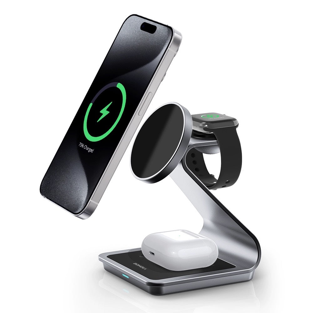 3-in-1 MagSafe Metal Magnetic Wireless Charger