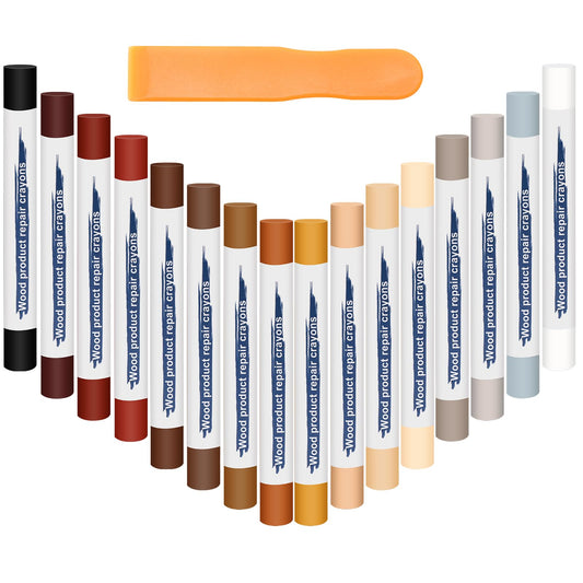 Anglekai 16PCS Furniture Repair Kit Wood Markers Colorful Wood Filler Stick Wood Filler Floor Scratch Repair Kits Wood Repair Wax Crayons Wood Markers Wax Sticks for Repairing Scratches