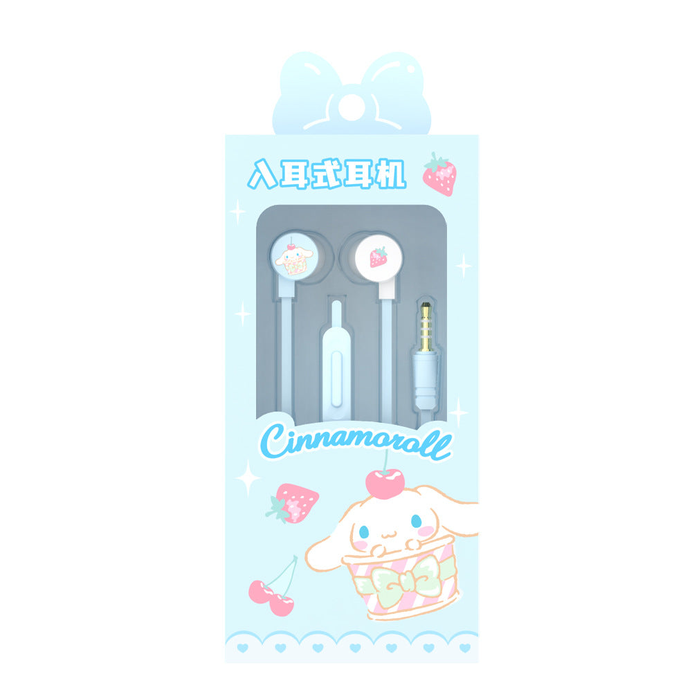 Kuromi Pacha Cute In-Ear Wired Headphones for Students