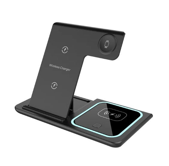 3-in-1 Wireless Charger with Foldable Design & Ambient Light