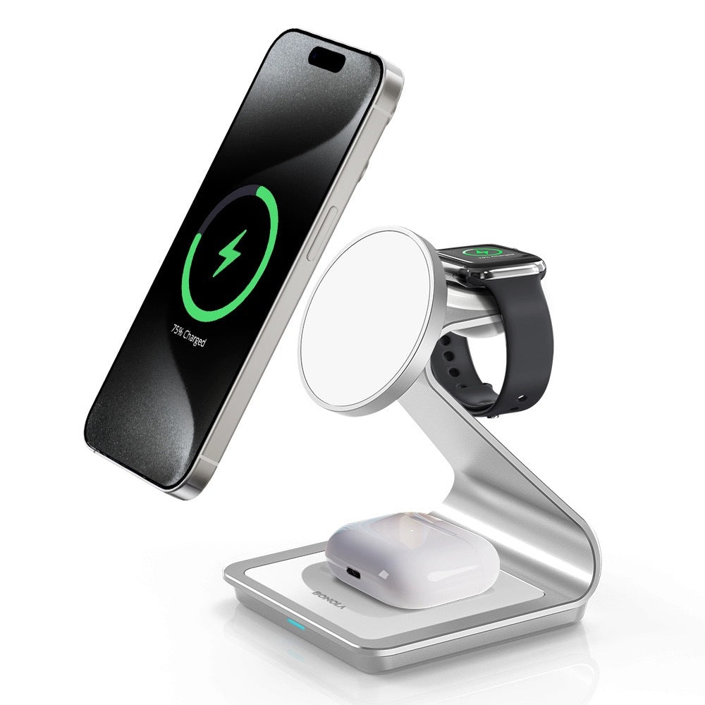 3-in-1 MagSafe Metal Magnetic Wireless Charger