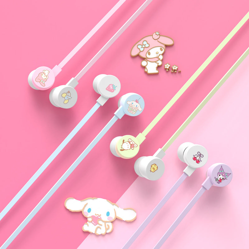 Kuromi Pacha Cute In-Ear Wired Headphones for Students