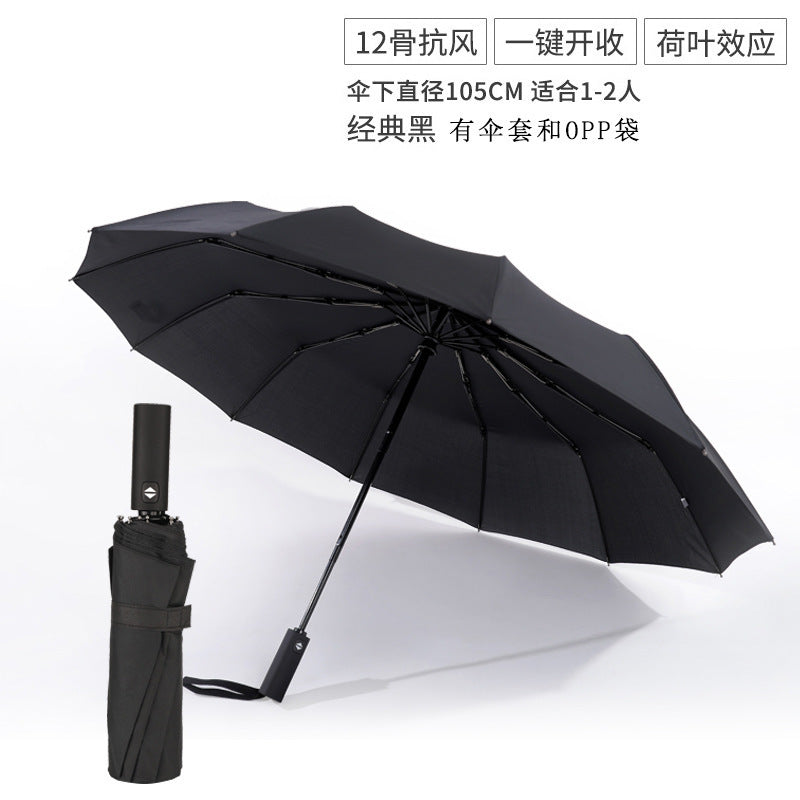 Automatic Folding Umbrella with Custom Logo for Gifts