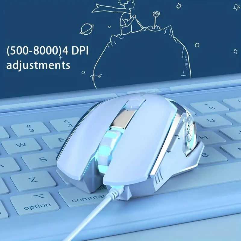 AJ120 Wired Mechanical USB Mouse with 4-Step Adjustment