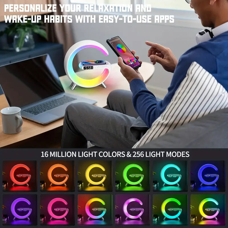 Sunrise Alarm Clock with 15W Wireless Charger & RGB Light