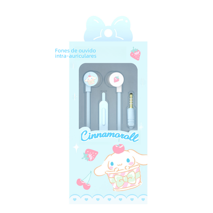 Kuromi Pacha Cute In-Ear Wired Headphones for Students