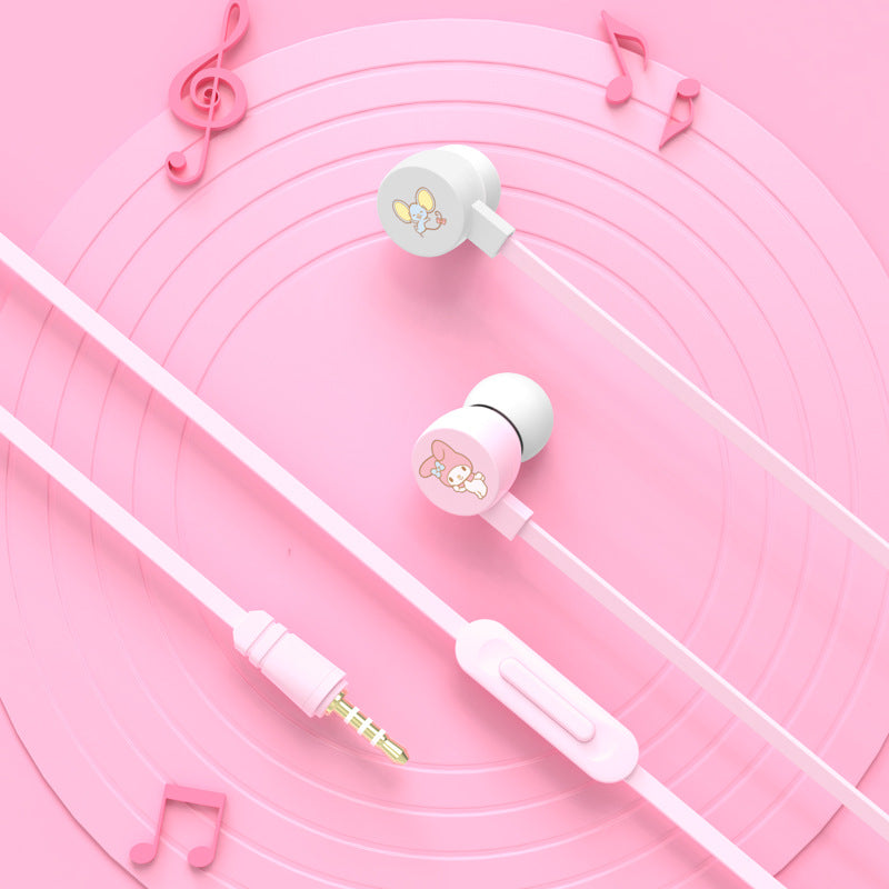 Kuromi Pacha Cute In-Ear Wired Headphones for Students