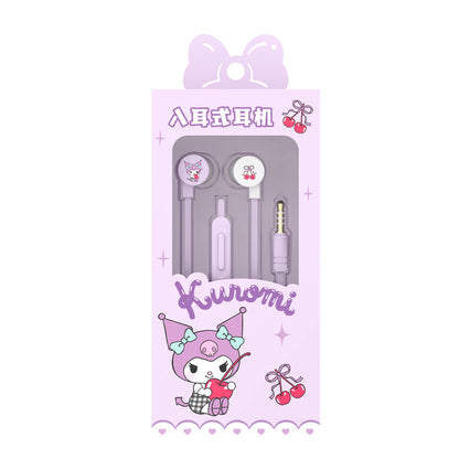 Kuromi Pacha Cute In-Ear Wired Headphones for Students