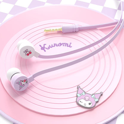 Kuromi Pacha Cute In-Ear Wired Headphones for Students