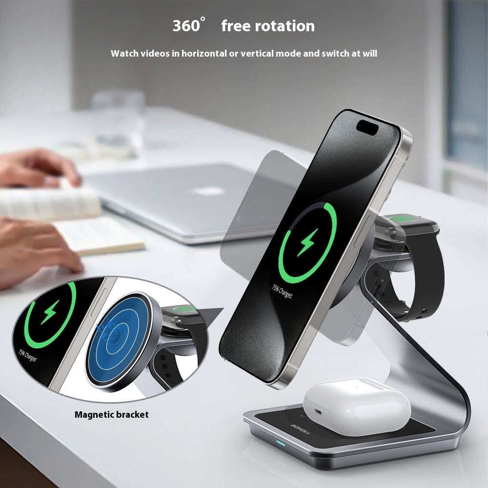3-in-1 MagSafe Metal Magnetic Wireless Charger