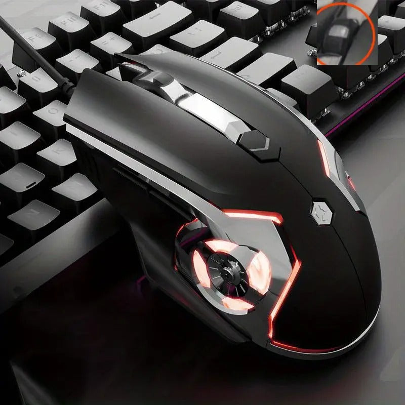AJ120 Wired Mechanical USB Mouse with 4-Step Adjustment
